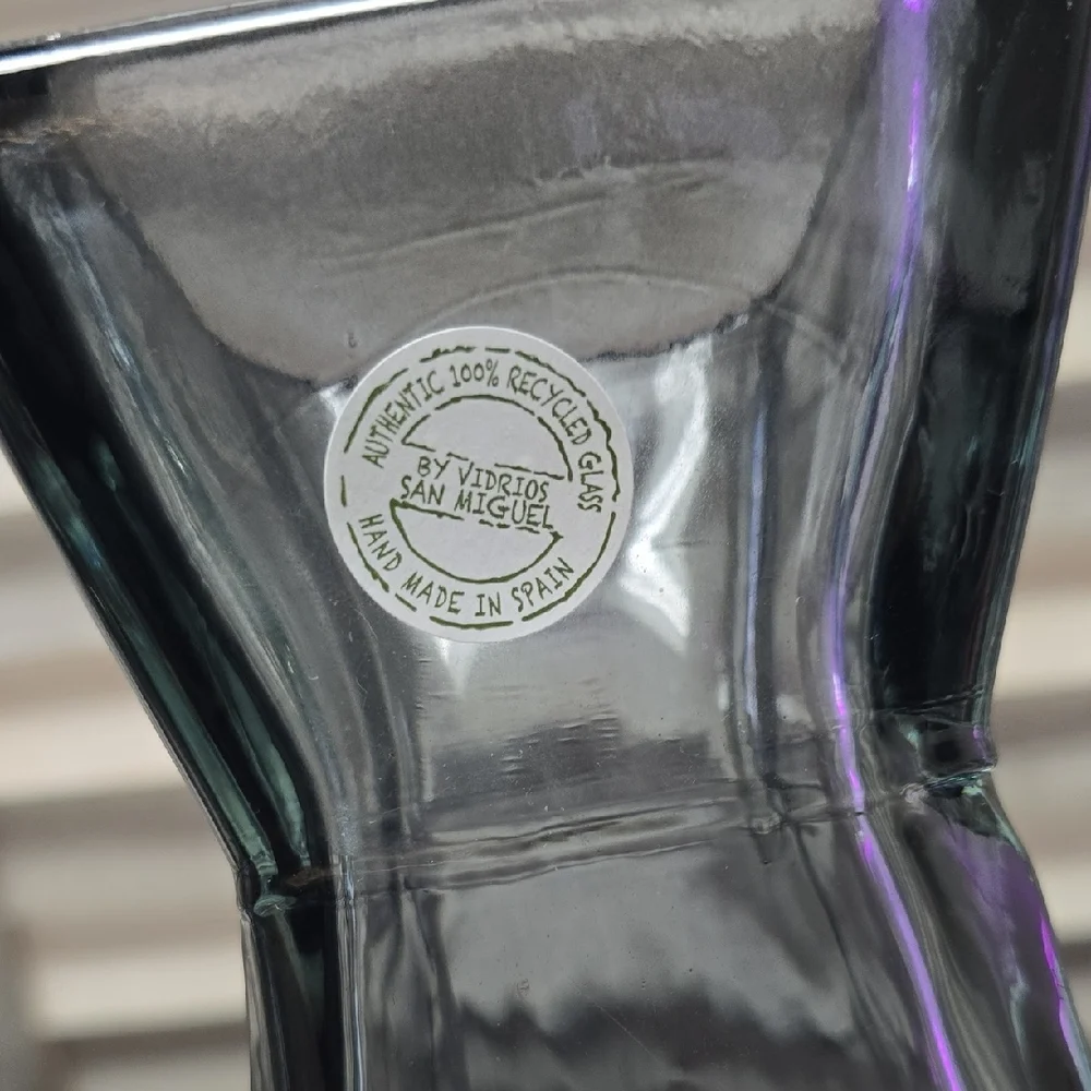 Elegant Smokey Gray Glass Vase By Vidrios San Miguel